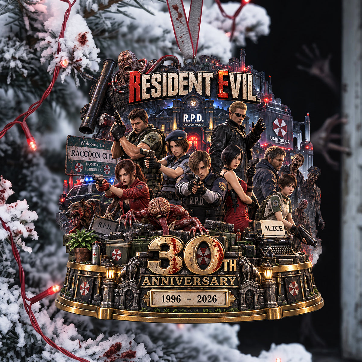 30th Anniversary Survival Horror Ornament - Personalized Christmas Gifts 04NATA180926