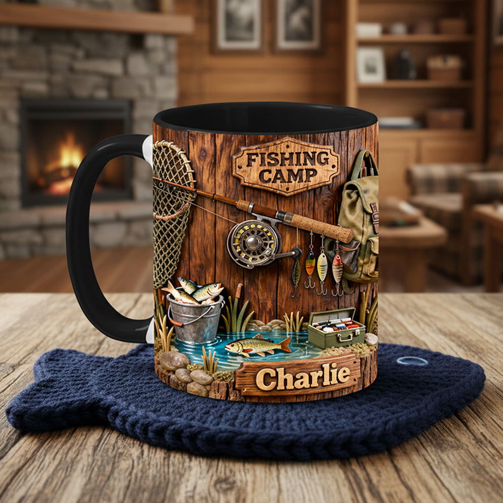 Fishing Camp Coffee Accent Mug - Personalized Gifts For Fishing Lovers 03pata090126-Homacus