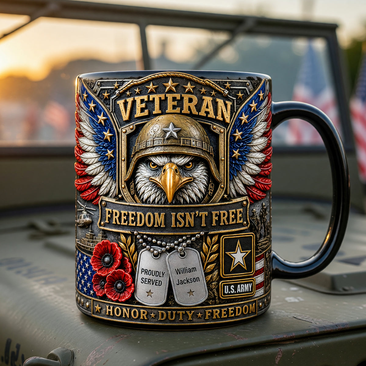 Proudly Served Magic Ceramic Coffee Mug - Personalized Gifts For Veterans 04TYQN270526
