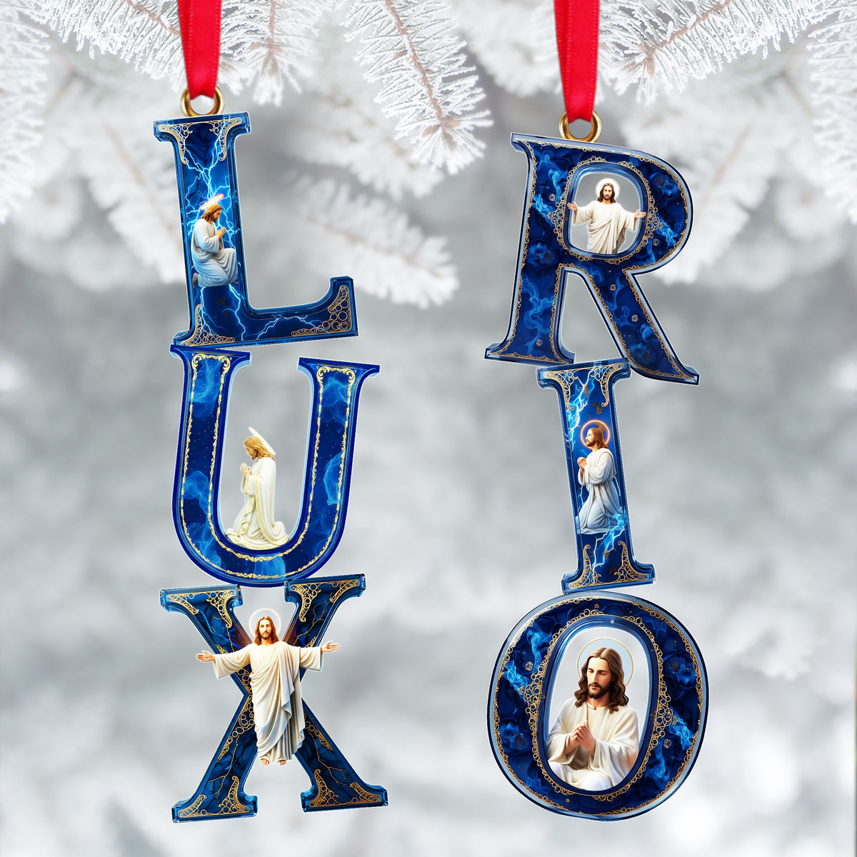 Jesus Alphabet Ornament - Personalized Gift For Christian Christmas Ornament 04HULU281025-Homacus