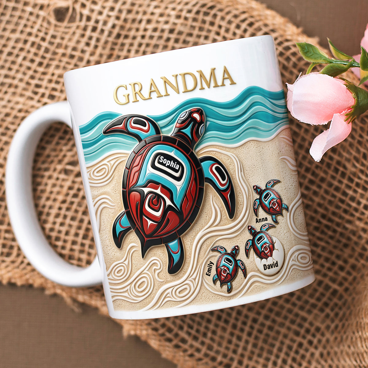 Turtle Grandma Coffee Mug - Personalized Gifts For Grandmas 02huqn090426-Homacus