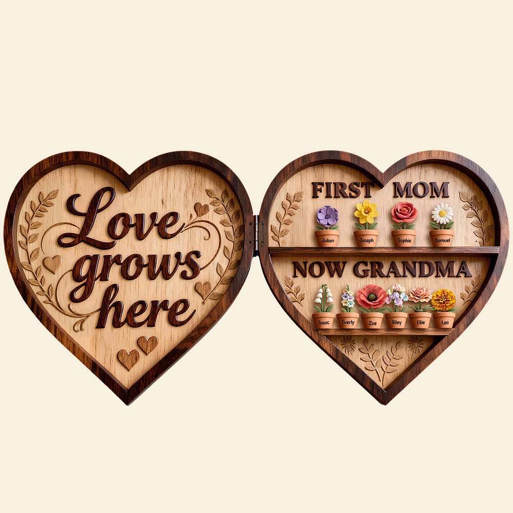 Love Grows Here Acrylic Plaque - Personalized Gifts For Mother's Day 02kidt070226-Homacus