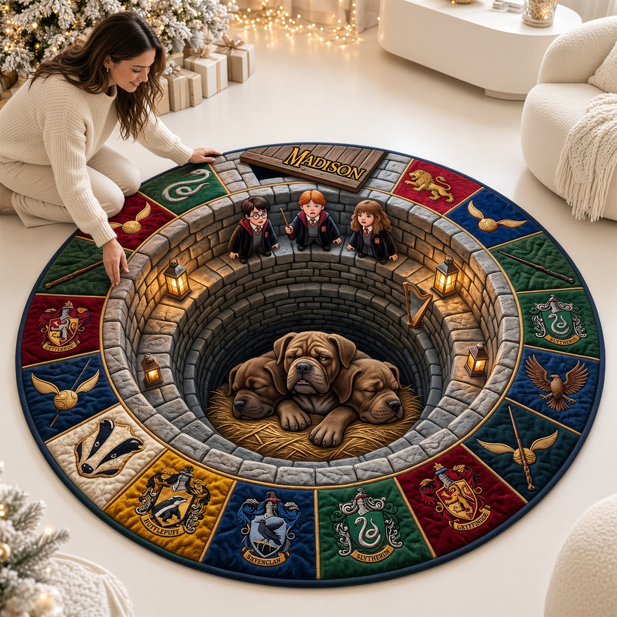 Underground Hideout Adventure Quilted Round Rug - Personalized Gifts 01QHDT290926-Homacus
