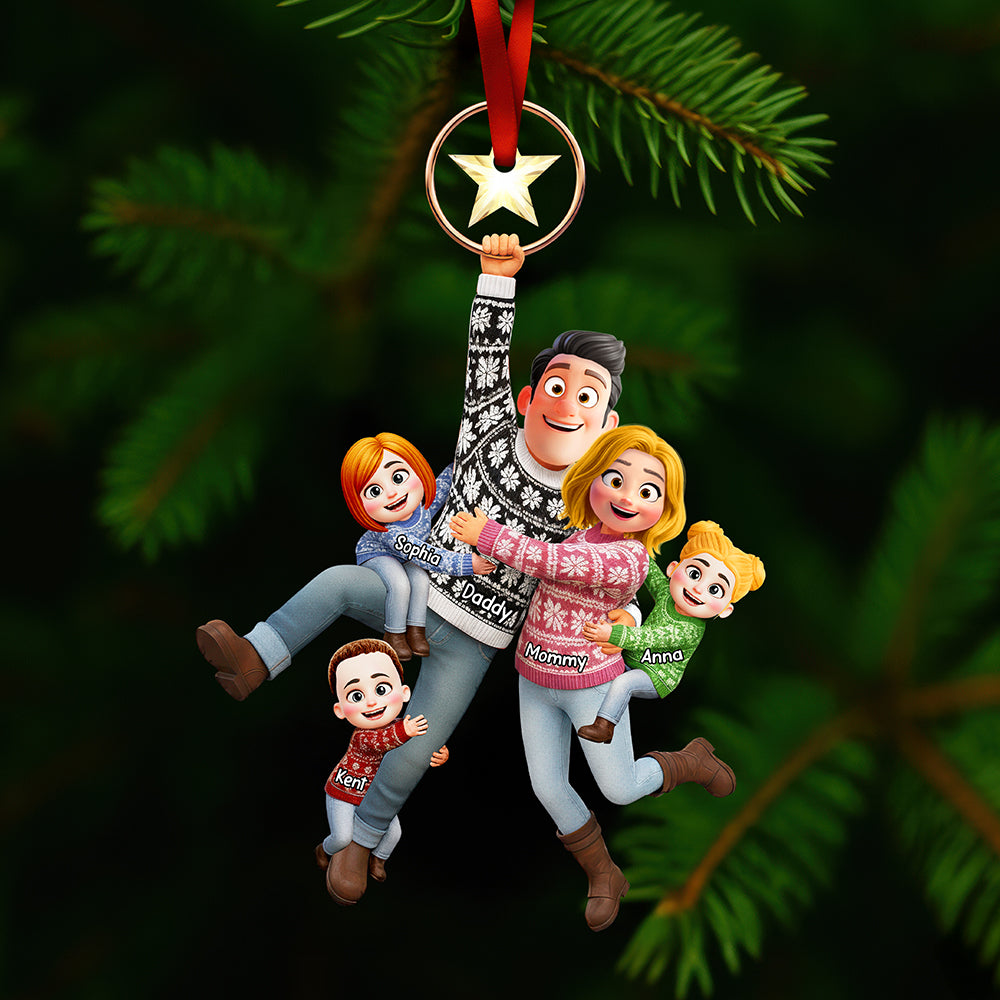 Flying Family Ornament - Personalized Gifts For Family 01qhqn300925-Homacus