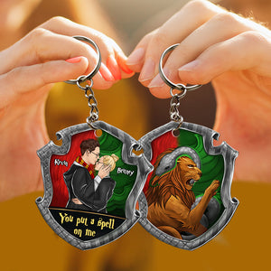 Personalized Gifts For Couple Keychain You Put A Spell On Me Wizard Kissing Couple 02HUDT060224TM-Homacus