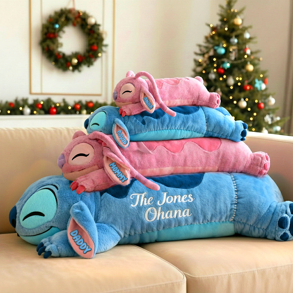 Cute Lazy Family Shaped Pillow, Personalized Gifts For Family 02qhtn151225-Homacus