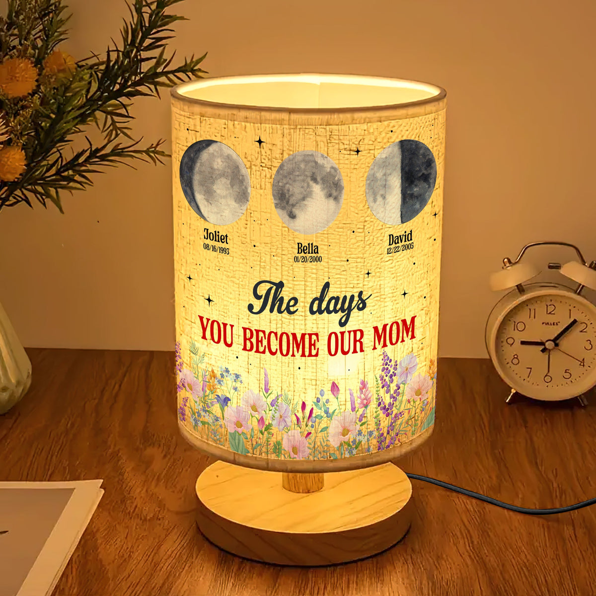 Personalized Gifts For Mom Table Lamp Moon Phase 01natn310325 The Days You Become Our Mom-Homacus