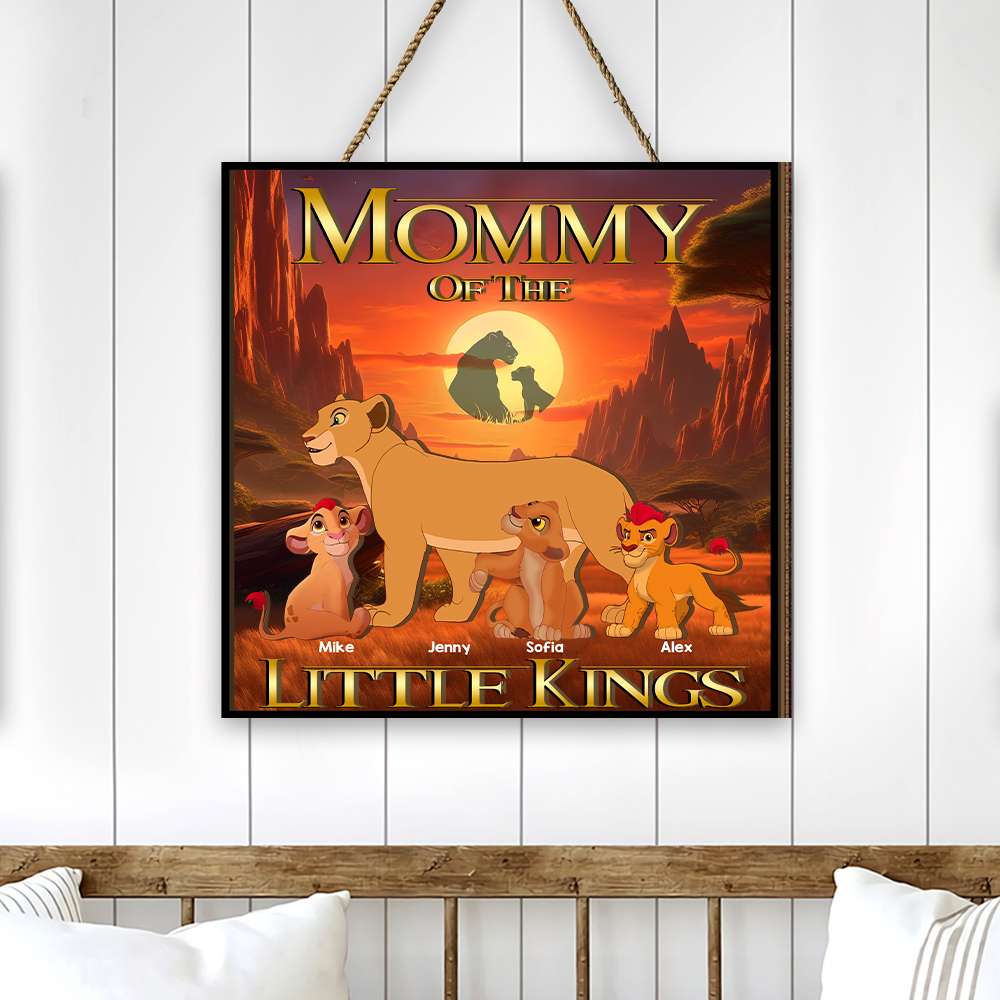 Personalized Gifts For Mom Wood Sign Mother's Day Lion Mom 03OHMH200325-Homacus
