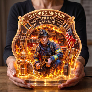 Firefighter Hero In Heaven Light Box - Personalized Keepsake To Remember Departed Firefighter 04QHTN270726-Homacus