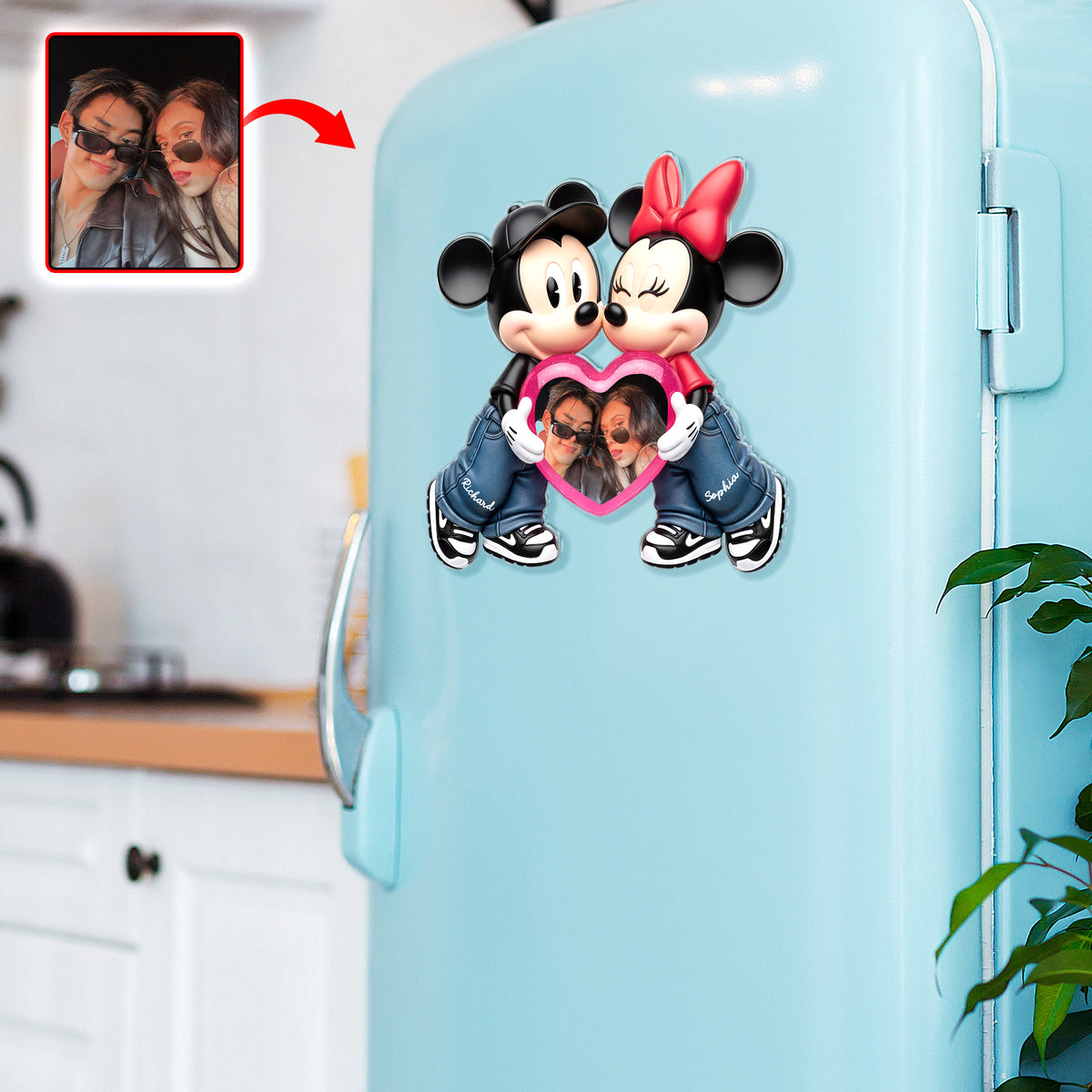 Romantic Couple Fridge Magnet - Custom Photo Gifts For Couples 05PGQN241125-Homacus