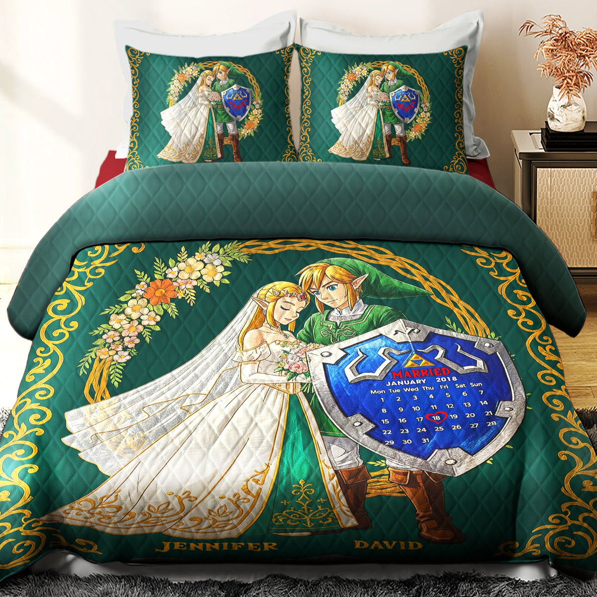 Wedding Couple Quilt Bed Set - Personalized Gifts For Couple 02naqn090725-Homacus