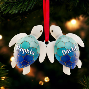 Ocean Turtle Ornament - Personalized Gifts For Couples 07NALU241025-Homacus