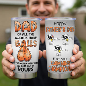 Funny Dad Balls Tumbler - Personalized Gift For Dads 06OHQN290526-Homacus