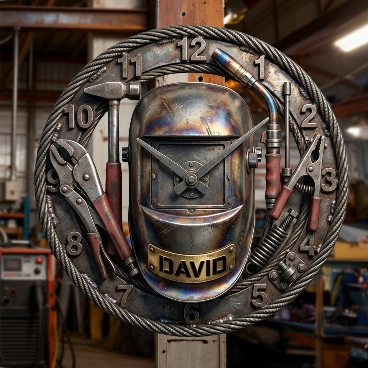 Welder Wall Clock - Personalized Gifts For Welder 1 Layer Acrylic Hanging Wall Clock 02KILU140126-Homacus