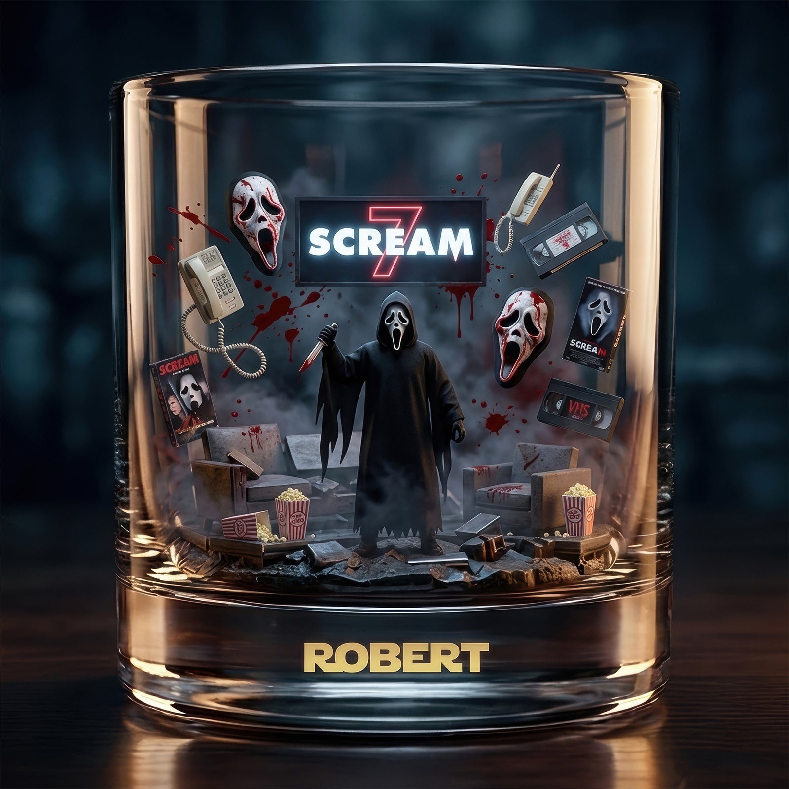 Horror Movie Round Glass - Personalized Gifts For Horror Lovers 03ohqn120326-Homacus