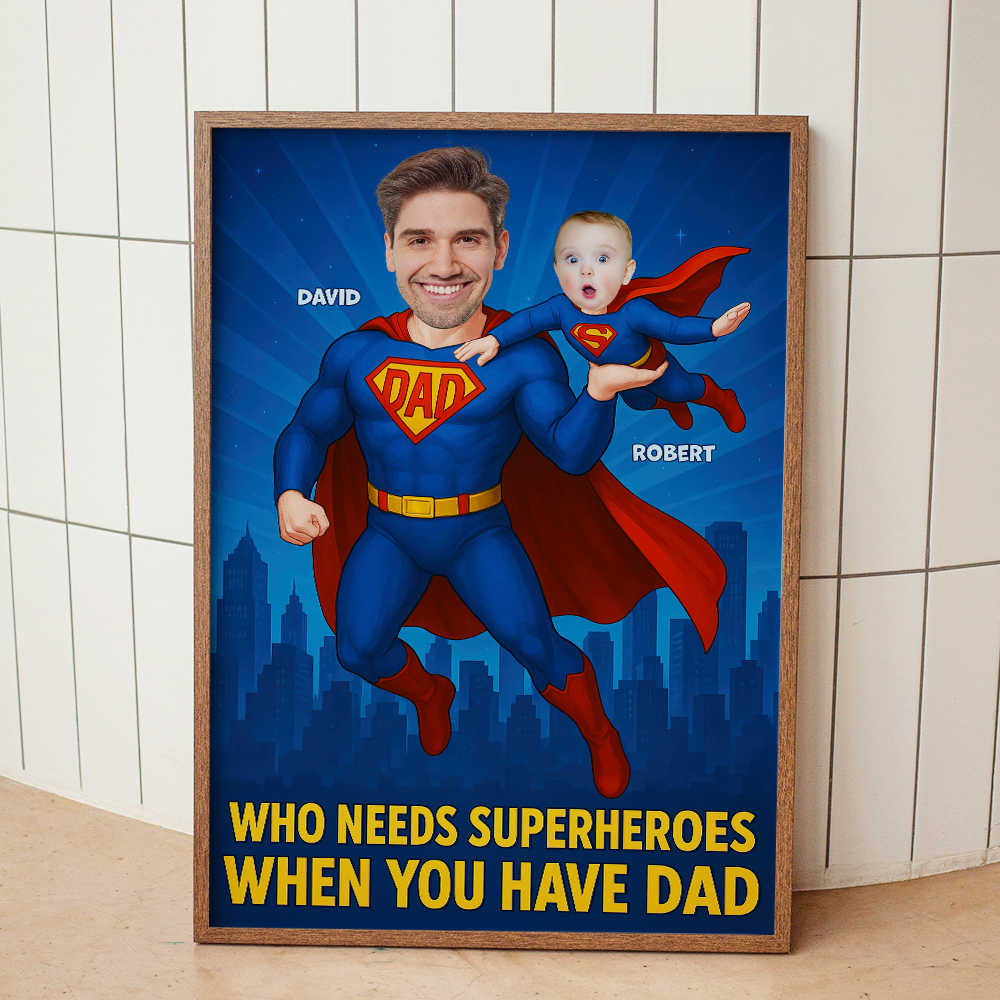 Super Dad Canvas Print - Custom Photo Gifts For Dad 02topu210525-Homacus