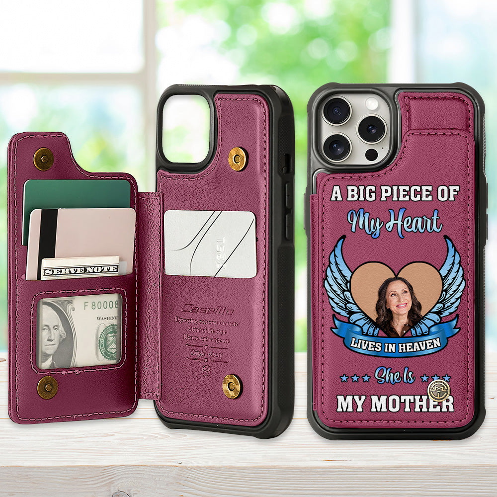Custom Photo Gift For Mom Leather Flip Wallet Phone Case Heaven Memorial 02XQMH220225-Homacus