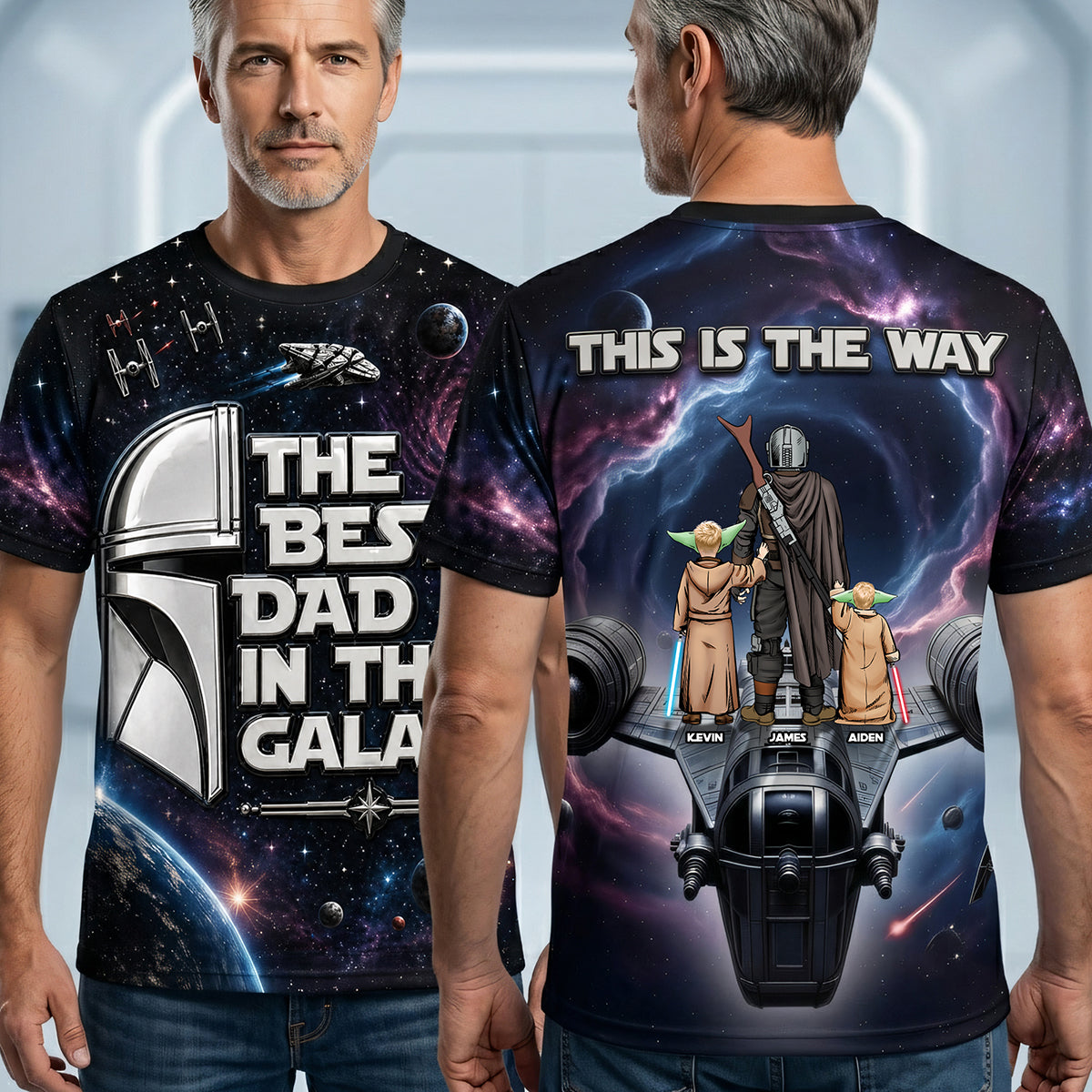 The Best Dad In The Galaxy Shirt - Personalized Gifts For Dad 01TOTA050526-Homacus