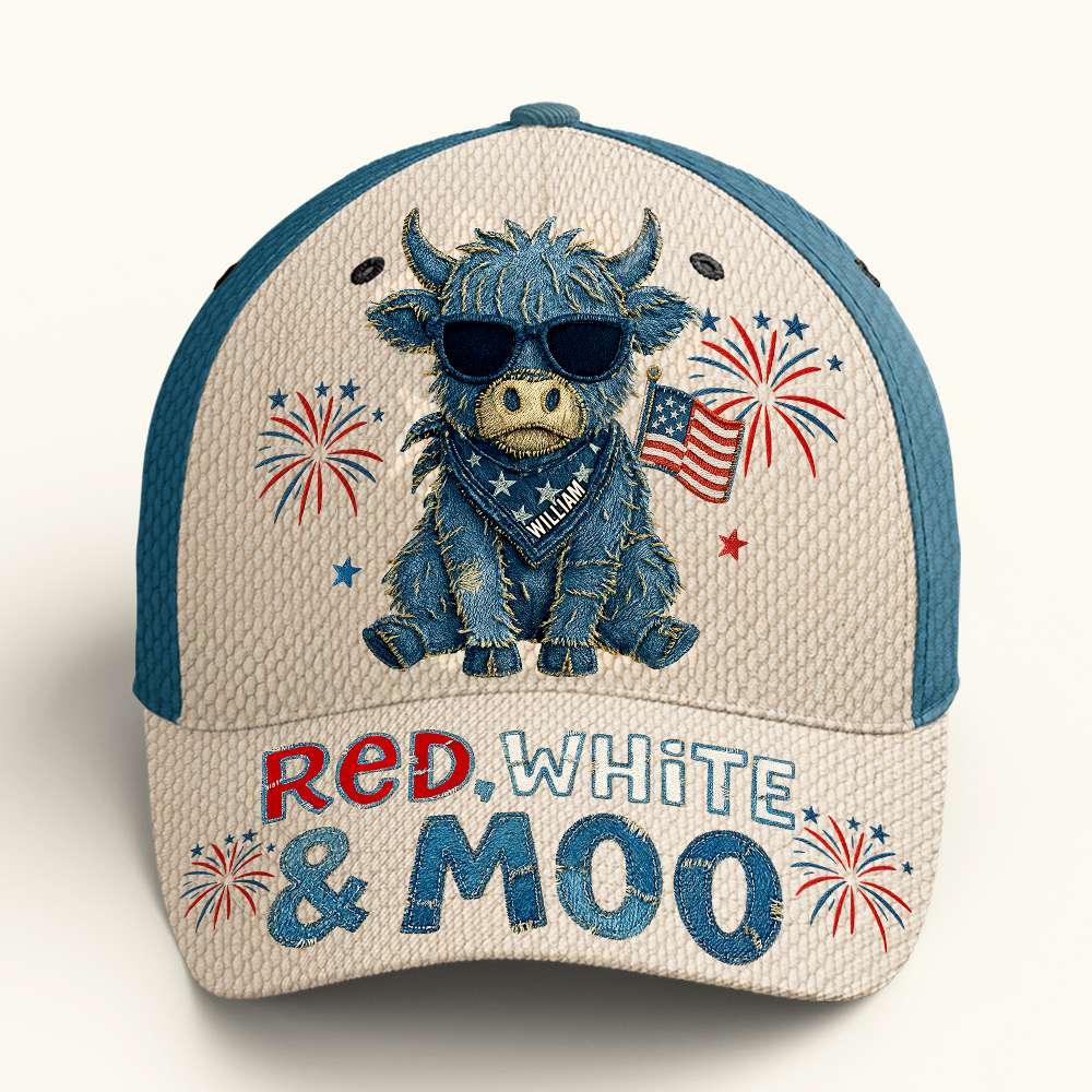 Freedom Highland Cow Classic Cap Personalized 4th of July Gifts 03NADT030625-Homacus