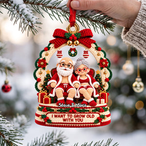 Sweetheart Old Couple Acrylic Ornament - Personalized Gift For Couples 07OHDH141026-Homacus