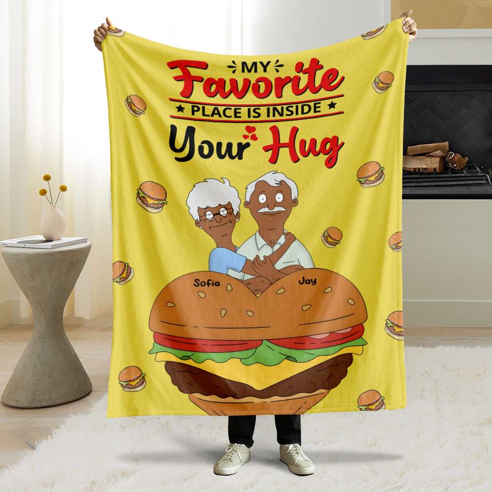 Personalized Gifts For Couple Blanket Cartoon Couple 02TOMH120225HG-Homacus