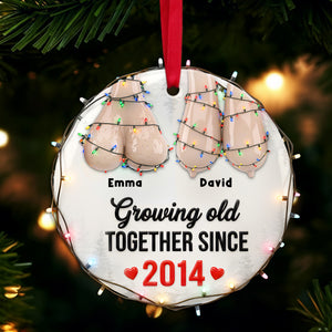 Funny Old Couple Ornament - Personalized Gift For Couple Christmas Ornament 01OHLU251025-Homacus
