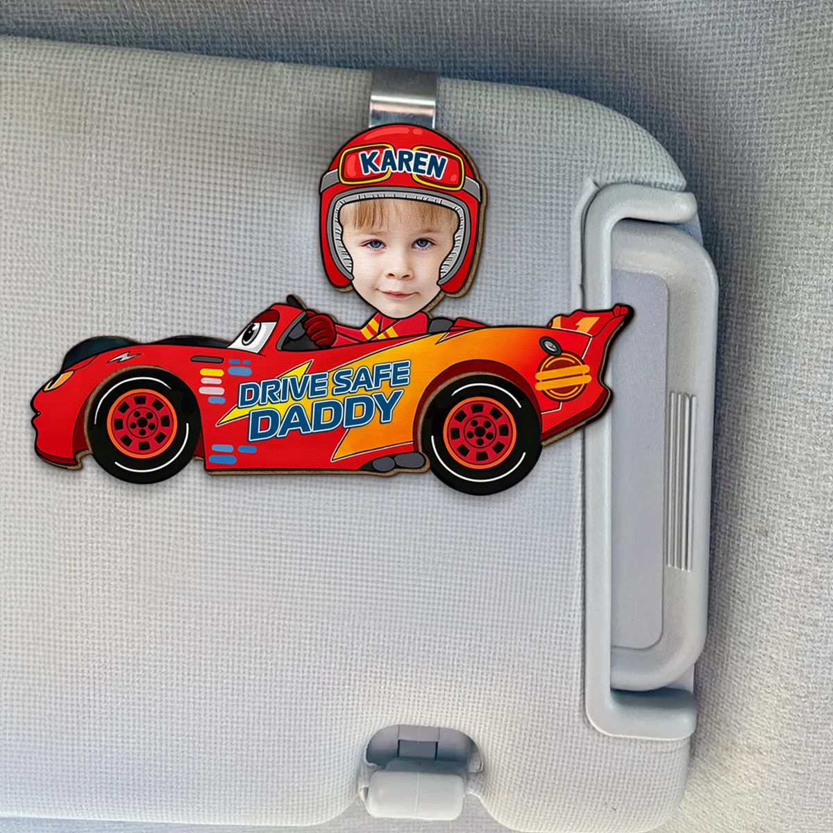 Funny Kid Car Visor Clip - Custom Face Photo Gifts 03KAPU180225-Homacus