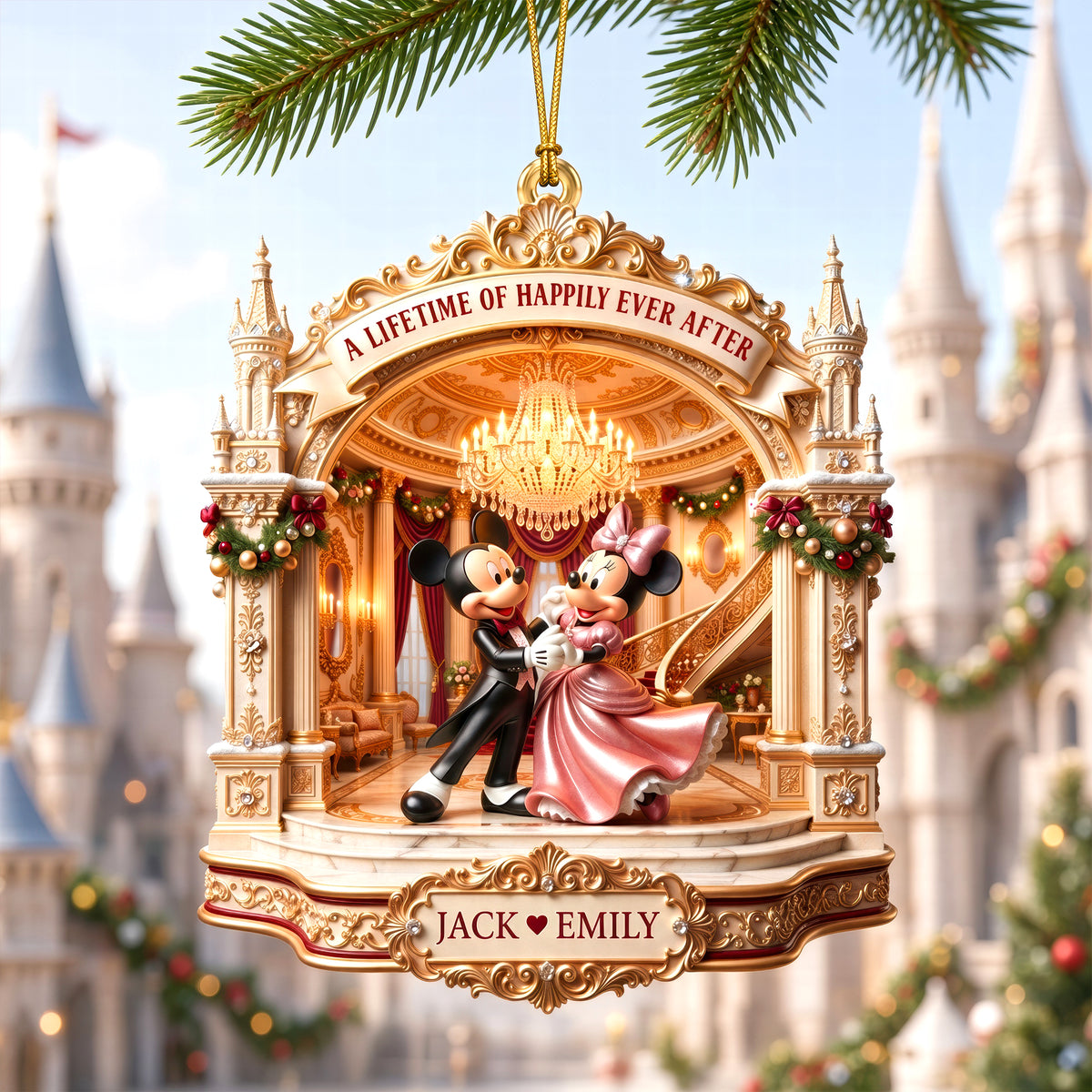 Happily Ever After Ornament - Personalized Christmas Gifts For Couple 11ttqn061026-Homacus