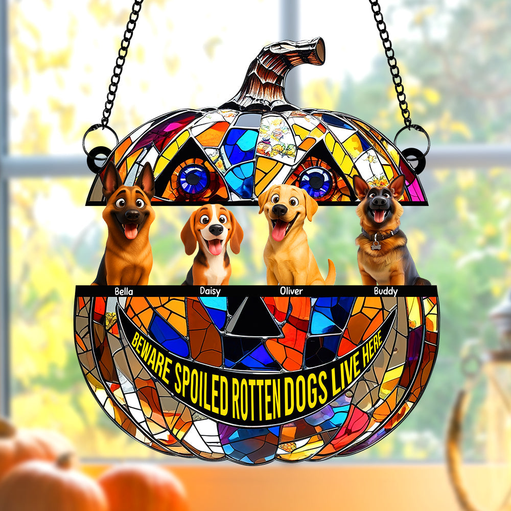 Pumpkin Suncatcher Ornament - Personalized Halloween Gifts For Dog Lovers 05tgqn090825-Homacus