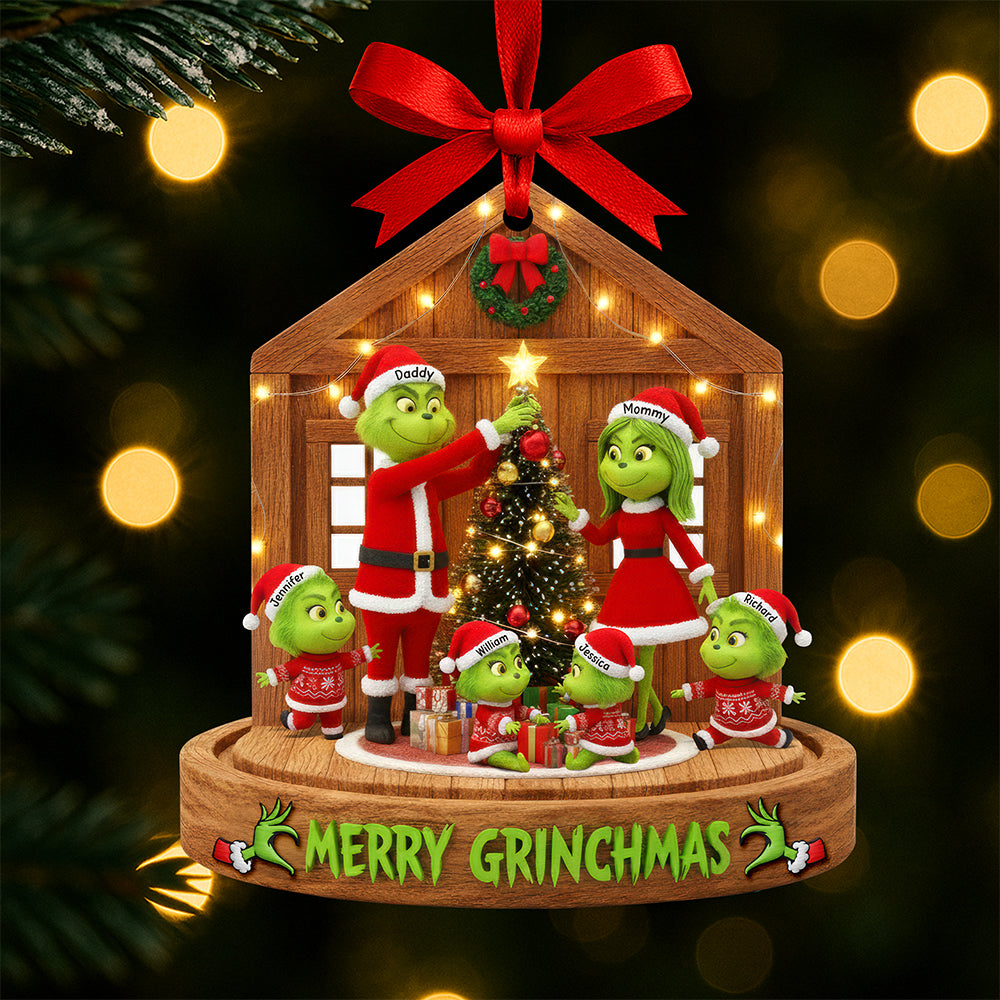 Fun Green Family Christmas Ornament, Personalized Gifts For Family 01qhqn180925-Homacus