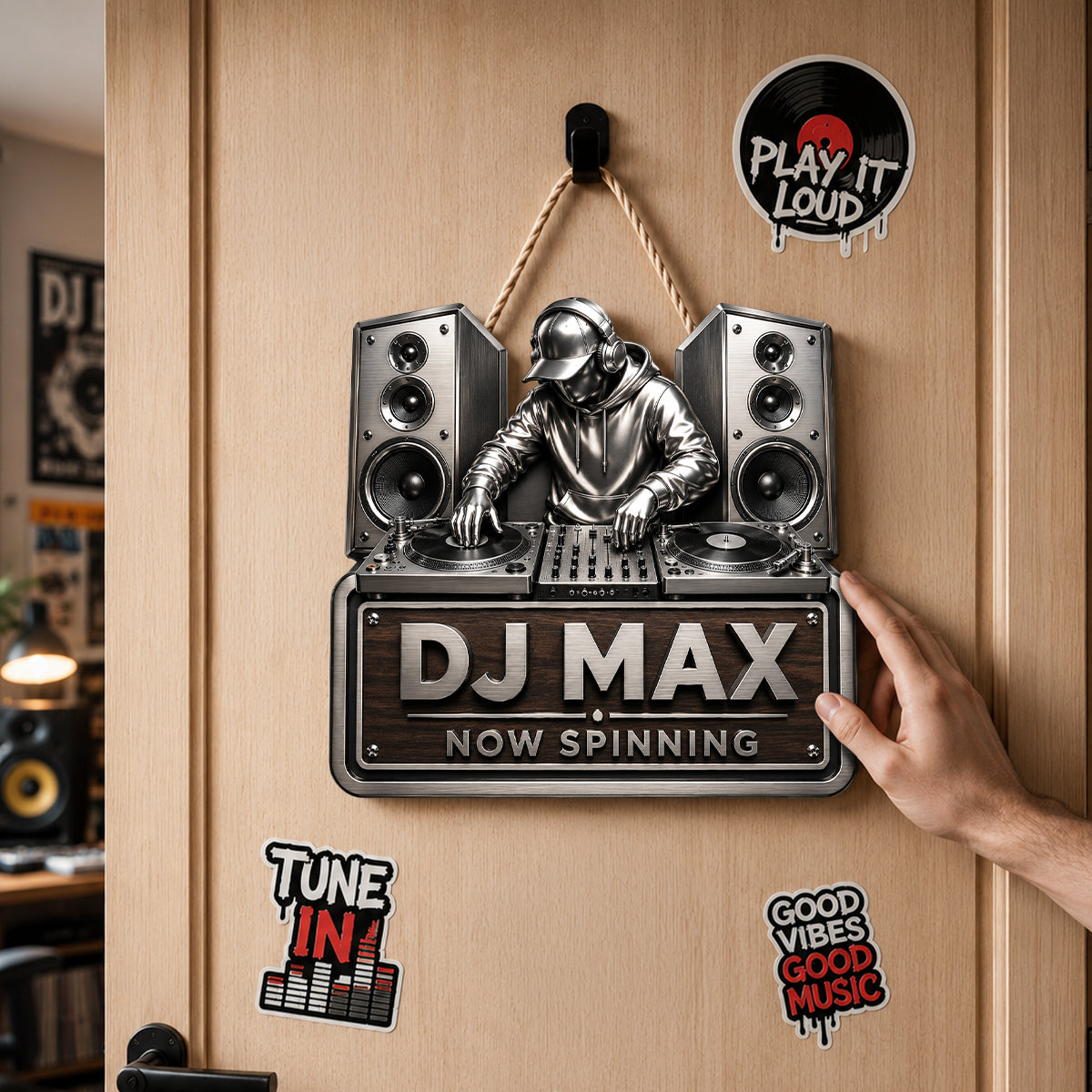 DJ Room Custom Name Cut Metal Sign - Personalized Gifts For DJ Metal Sign 02NADH170626-Homacus