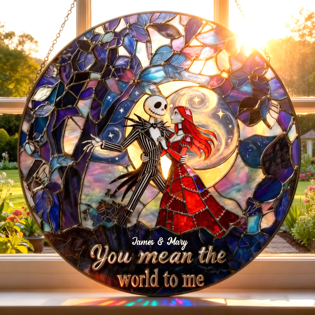 Romantic Couple Stained Glass - Personalized Gifts For Couple 03TOTN080126-Homacus