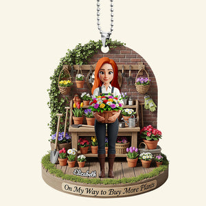 Flower Garden Girl Car Ornament Personalized Gifts For Gardeners 03NADT250625-Homacus