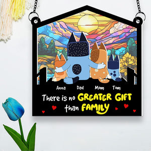 Personalized Gifts For Family Suncatcher Ornament 01NADT310724 Cartoon Dog Sitting Together-Homacus