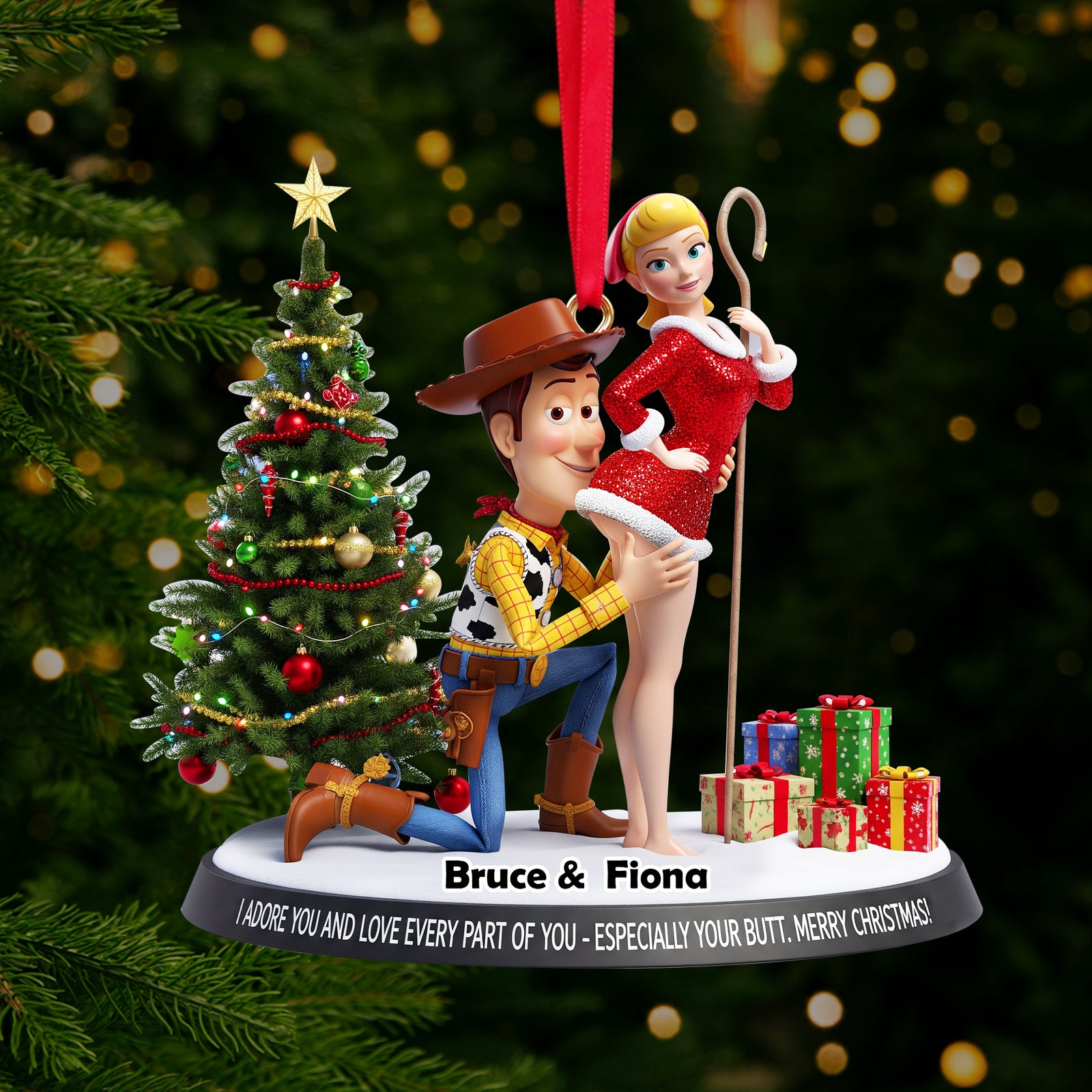 Playful Animated Ornament - Personalized Gifts For Couple 07ohlu150925-Homacus