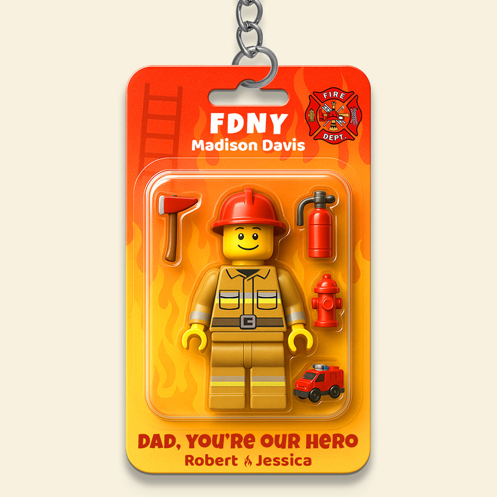Firefighter Dad Keychain Personalized Gifts For Dad 01NADT250425-Homacus