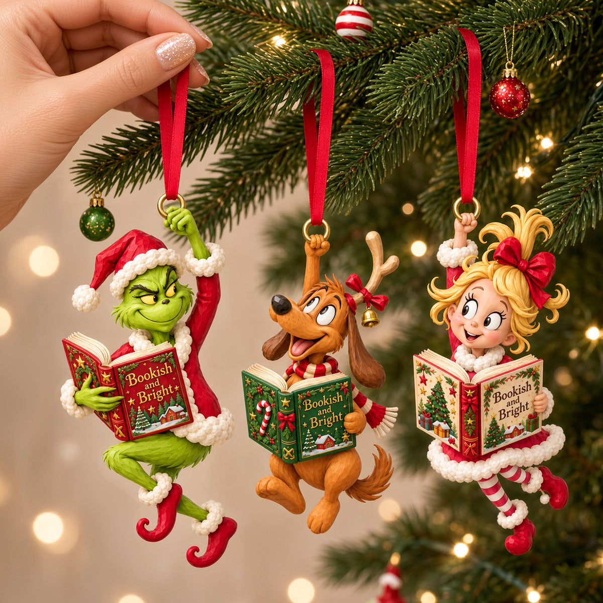 Whimsical Bookish Christmas Acrylic Ornament - Personalized Christmas Gifts For Reading Lovers 03padh101026-Homacus