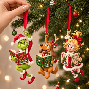 Whimsical Bookish Christmas Acrylic Ornament - Personalized Christmas Gifts For Reading Lovers 03padh101026-Homacus