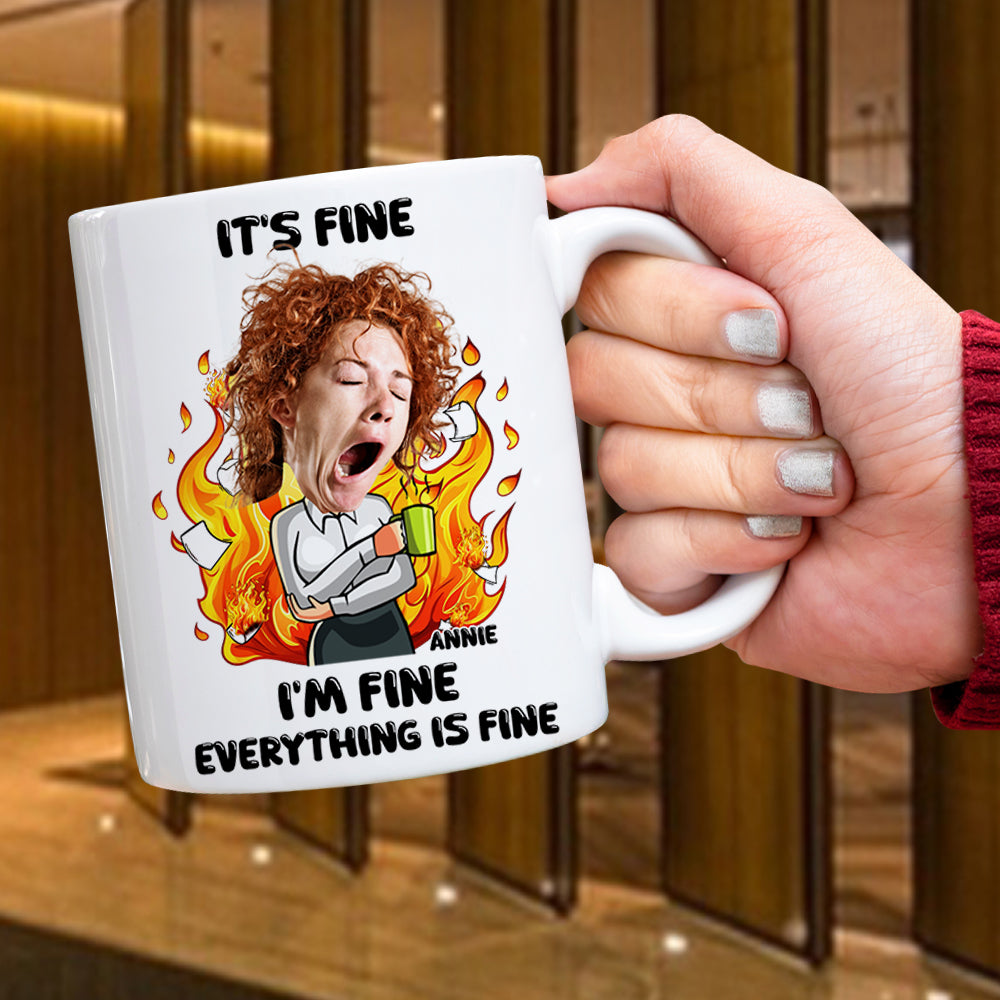 Personalized Gift For Office Workers White Mug Everything Is Fine 01TOLU030125-Homacus