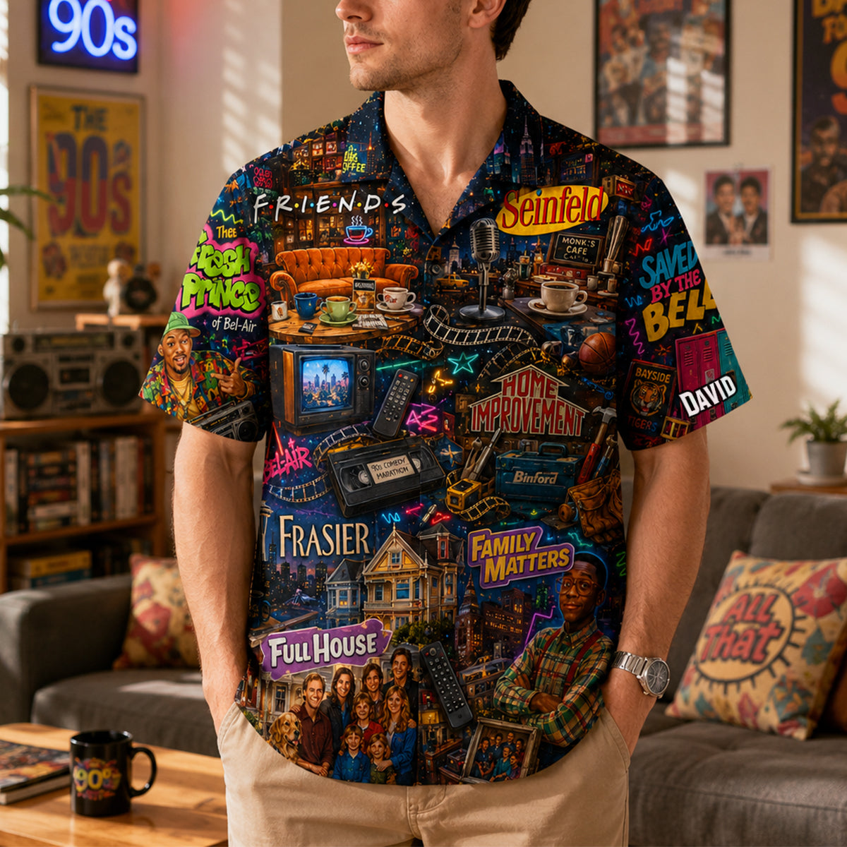 Retro 90s Nostalgia Hawaiian Shirt - Personalized Gifts 03nadh300626-Homacus