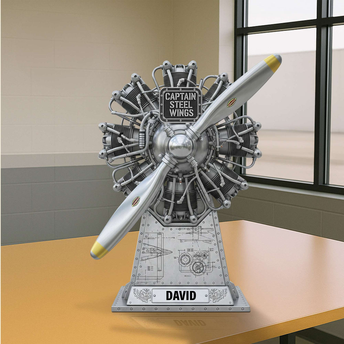 Radial Airplane Engine Acrylic Plaque - Personalized Gifts For Pilot 02OHTN090625-Homacus