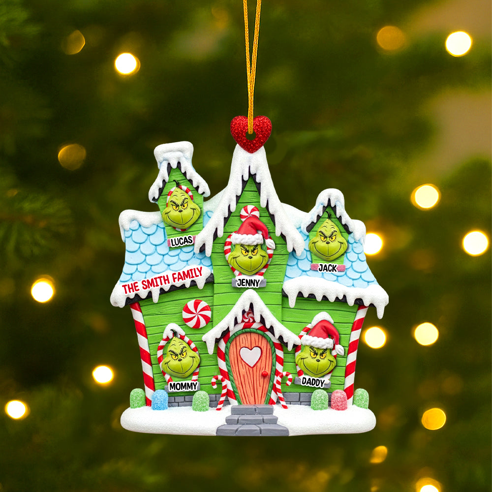 Green Monsters' House Personalized Gifts For Family Christmas Ornament 03totn030925-Homacus