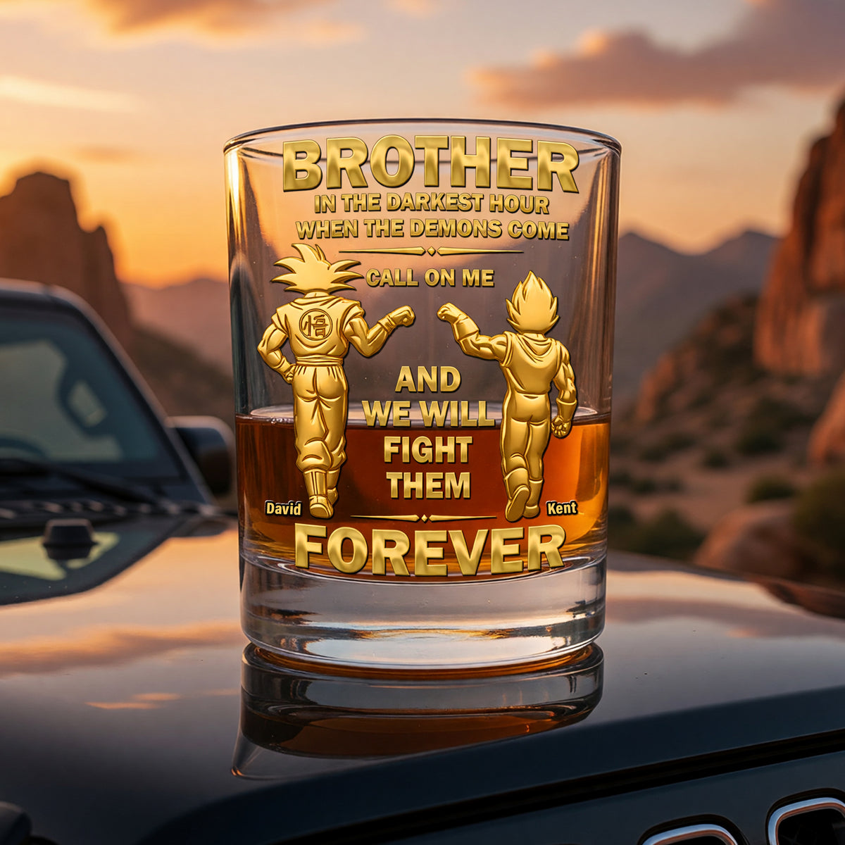 Brotherhood Warrior Round Glass - Personalized Gifts For Brothers 05OHQN030626