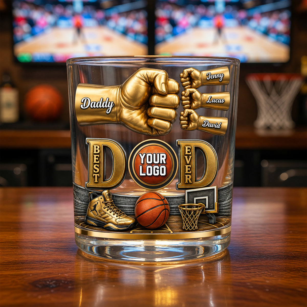 Sport Lover Dad 11oz Round Glass - Personalized Gifts For Father's Day Glass 03NAQN010626-Homacus