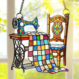 Vintage Sewing Machine Suncatcher Ornament – Personalized Gifts For Sewing Lovers 01ohqn240725-Homacus