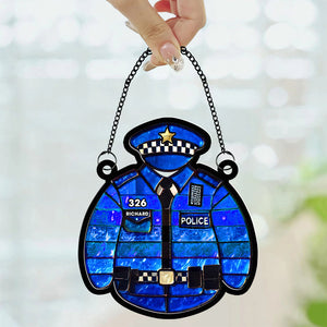 Personalized Gifts For Police Suncatcher Ornament Police Uniform 01OHQN301224-Homacus