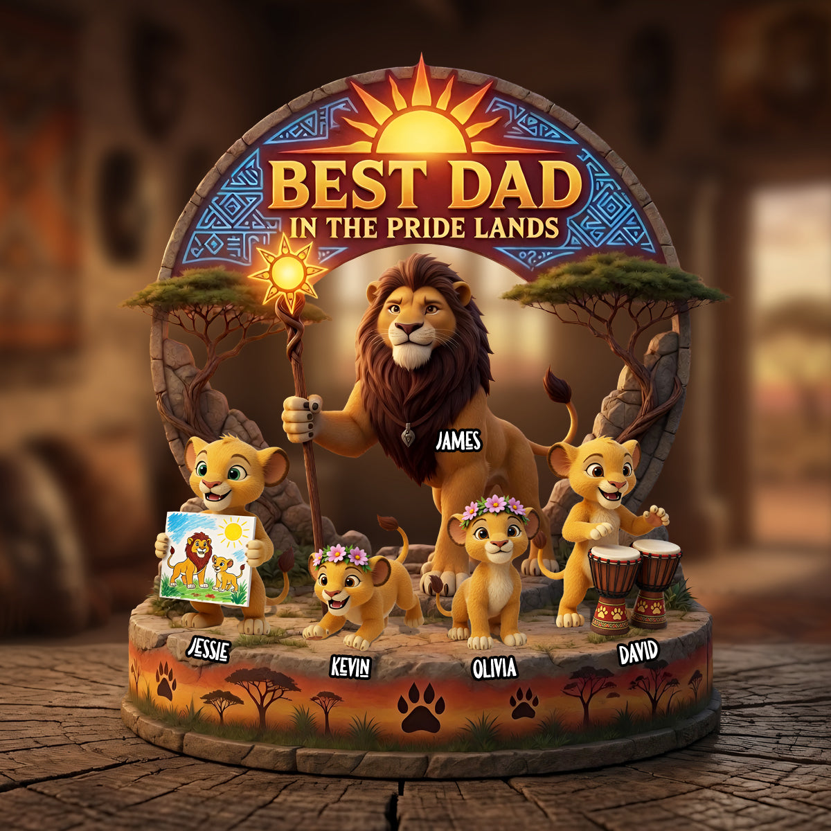 King of Our Wild Family Acrylic Plaque - Personalized Gifts For Dad 02TYTA140526-Homacus