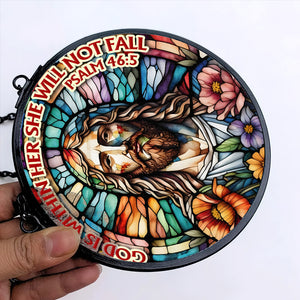 Jesus Christ Round Window Hanging Stained Glass Home Decor 01HUMH090924-Homacus