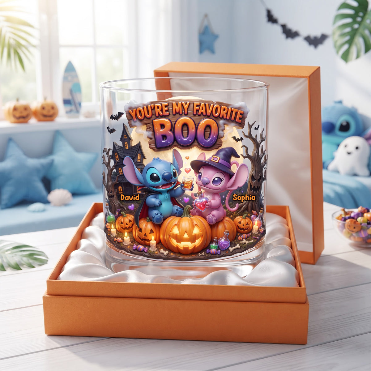 Boo Crew 11oz Round Glass – Personalized Halloween Gifts For Couple 06tylu310726