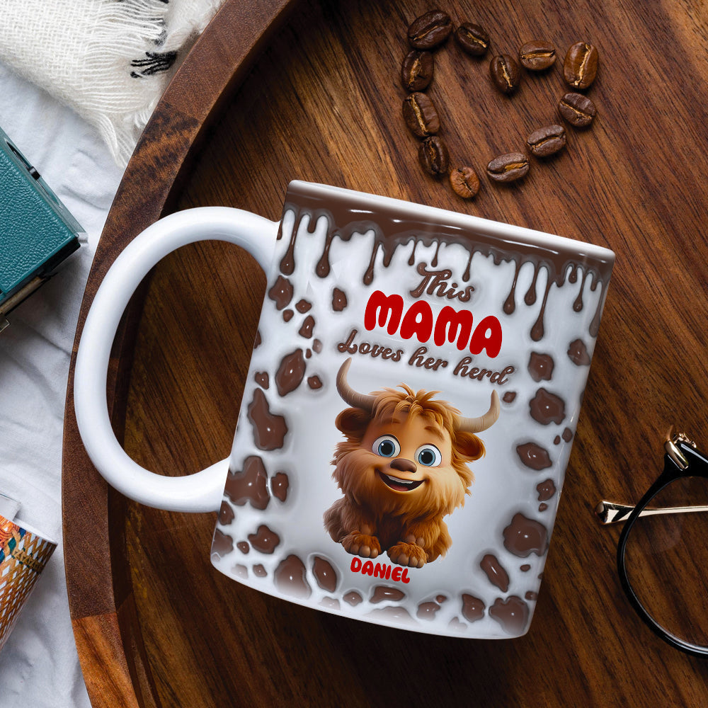 Personalized Gift For Highland Cow Mom Inflated Coffee Mug 04KALU200225-Homacus